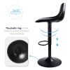 Black Minimalist Bar Stool Set (2 PCS) with Concrete Coffee Counter