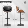 Swivel Bar Stools Set of 1, Seat Adjustable Height 24-33IN Bentwood Barstools with Back & Footrest
