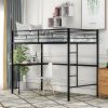 Twin Metal Bunk Bed with Desk;  Ladder and Guardrails;  Loft Bed for Bedroom