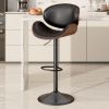 Swivel Bar Stools Set of 1, Seat Adjustable Height 24-33IN Bentwood Barstools with Back & Footrest