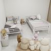 Twin Over Twin Metal Bunk Bed for Kids Boys Girls,Metal Structure Bedframe with Ladders & Guardrail,Convertible 2 Beds,No Spring Box Required