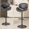 Swivel Bar Stools Set of 1, Seat Adjustable Height 24-33IN Bentwood Barstools with Back & Footrest