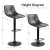 Black Minimalist Bar Stool Set (2 PCS) with Concrete Coffee Counter