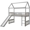 Twin Loft Bed with Slide;  House Bed with Slide