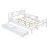 Full Size Wood Platform Bed with Guardrails on Both Sides and Two Storage Drawers