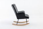 35.5 inch Rocking Chair, Soft Houndstooth Fabric Leather Fabric Rocking Chair for Nursery