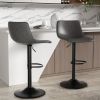 Black Minimalist Bar Stool Set (2 PCS) with Concrete Coffee Counter