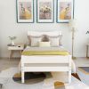 Twin Size Wood Platform Bed with Headboard and Wooden Slat Support