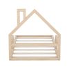 Twin Size Wood Floor Bed with House-shaped Headboard