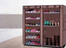 6 Tier Double Row Shoe Rack Organizer with 9 or 12 Compartments Non Woven Fabric Shoe Storage Cabinet Space Saving Shoe Shelf for Entryway Closet Bedr