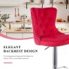 Velvet Bar Stools Set of 2 with Backrest - Swivel & Footrest - 30'' Counter Height
